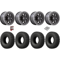 EFX MotoCrusher 32-10-15 Tires on Fuel Unit Matte Black Wheels