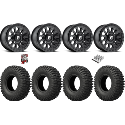 EFX MotoCrusher 33-10-15 Tires on Fuel Vector Matte Black Wheels