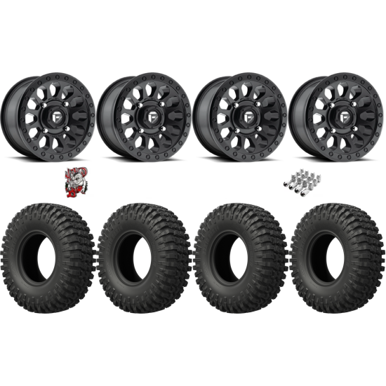 EFX MotoCrusher 35-10-15 Tires on Fuel Vector Matte Black Wheels