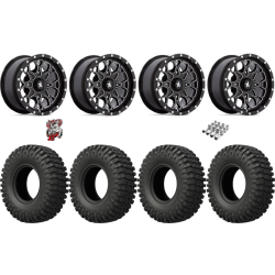 EFX MotoCrusher 33-10-15 Tires on MSA M45 Portal Gloss Black Milled Wheels