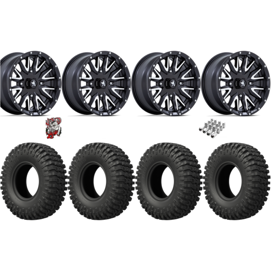 EFX MotoCrusher 33-10-15 Tires on MSA M49 Creed Matte Black & Machined Wheels