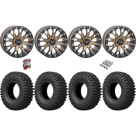 EFX MotoCrusher 33-10-15 Tires on SB-4 Bronze Beadlock Wheels