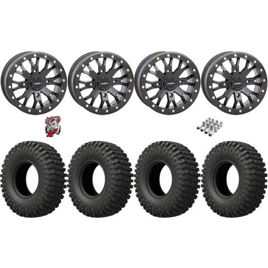 EFX MotoCrusher 32-10-15 Tires on ST-3 Matte Black Wheels