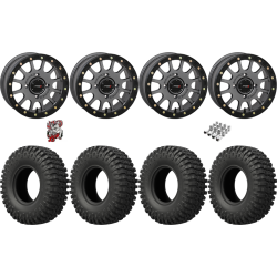 EFX MotoCrusher 32-10-15 Tires on SB-5 Gunmetal Grey Beadlock Wheels