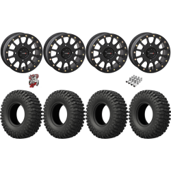 EFX MotoCrusher 32-10-14 Tires on SB-5 Matte Black Beadlock Wheels
