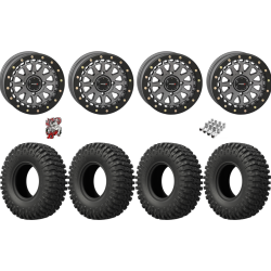 EFX MotoCrusher 32-10-15 Tires on SB-6 Gunmetal Grey Beadlock Wheels