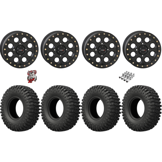 EFX MotoCrusher 33-10-15 Tires on SB-7 Matte Black Beadlock Wheels