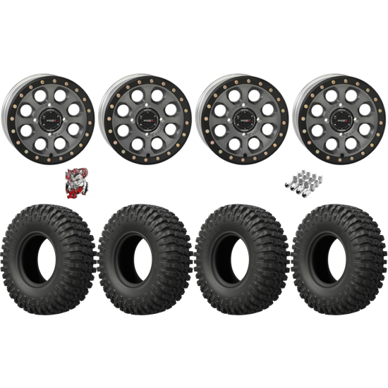 EFX MotoCrusher 32-10-15 Tires on SB-7 Matte Titanium Beadlock Wheels