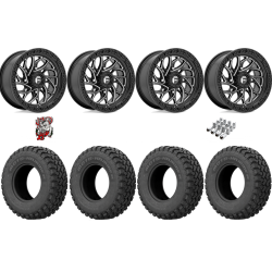 EFX MotoHammer 32-10-15 Tires on Fuel Runner Gloss Black Milled Wheels