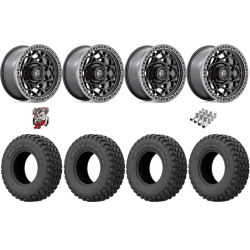 EFX MotoHammer 32-10-15 Tires on Fuel Unit Matte Black Wheels