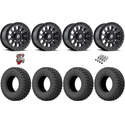 EFX MotoHammer 32-10-15 Tires on Fuel Vector Matte Black Wheels