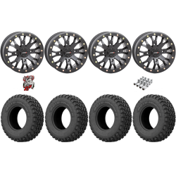 EFX MotoHammer 32-10-15 Tires on SB-4 Matte Black Beadlock Wheels