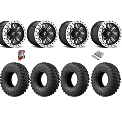 EFX MotoRally 35-10-15 Tires on Fuel Hardline Gloss Black Milled Beadlock Wheels