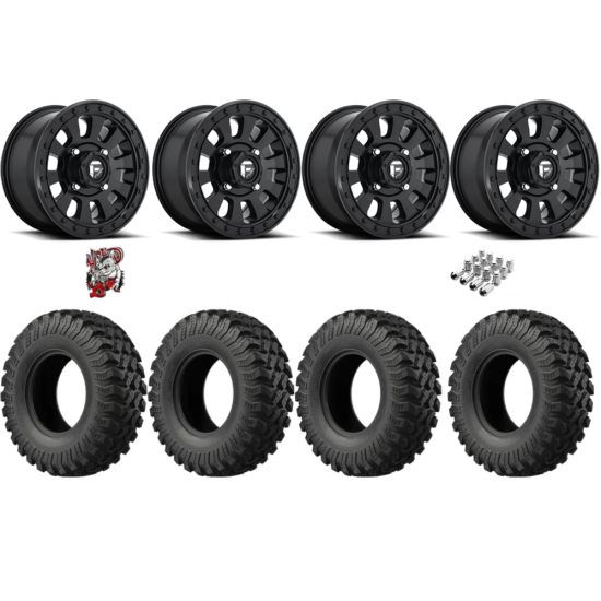 EFX MotoRally 28-10-15 Tires on Fuel Tactic Matte Black Wheels
