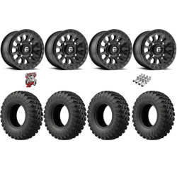 EFX MotoRally 32-10-15 Tires on Fuel Vector Matte Black Wheels