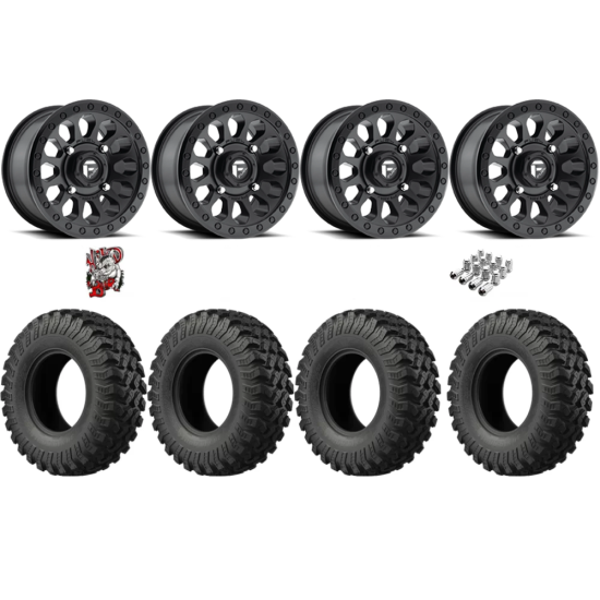 EFX MotoRally 30-10-14 Tires on Fuel Vector Matte Black Wheels