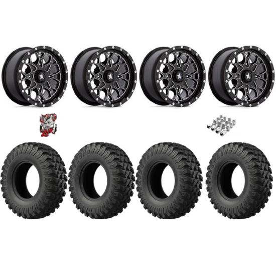 EFX MotoRally 30-10-14 Tires on MSA M45 Portal Gloss Black Milled Wheels