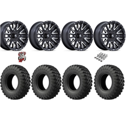 EFX MotoRally 28-10-14 Tires on MSA M49 Creed Matte Black & Machined Wheels