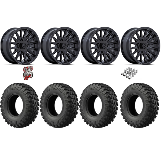 EFX MotoRally 28-10-15 Tires on MSA M49 Creed Matte Black Wheels