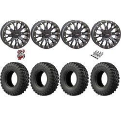 EFX MotoRally 33-10-15 Tires on SB-4 Matte Black Beadlock Wheels