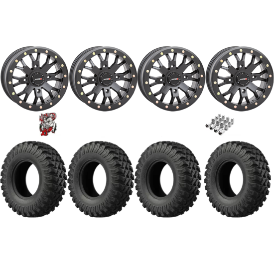 EFX MotoRally 32-10-14 Tires on ST-3 Matte Black Wheels