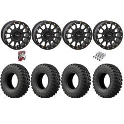 EFX MotoRally 28-10-15 Tires on SB-5 Matte Black Beadlock Wheels