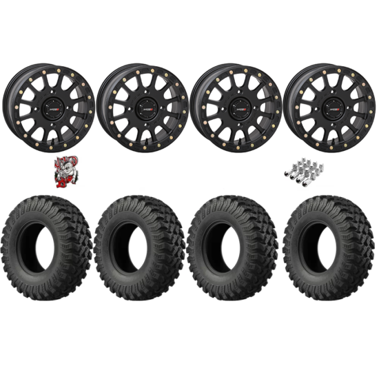EFX MotoRally 30-10-15 Tires on SB-5 Matte Black Beadlock Wheels