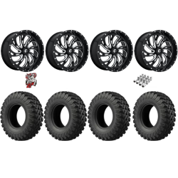EFX MotoRally 35-10-18 Tires on Fuel Kompressor Gloss Black Milled Wheels