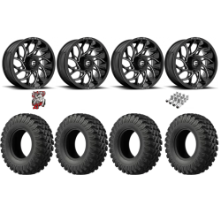 EFX MotoRally 35-10-18 Tires on Fuel Runner Gloss Black Milled Wheels