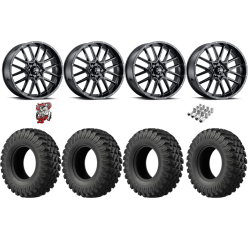 EFX MotoRally 37-10-18 Tires on ITP Hurricane Gloss Black Wheels