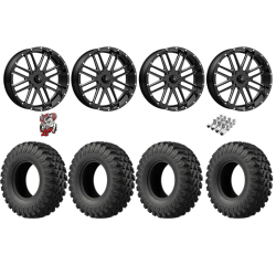 EFX MotoRally 35-10-18 Tires on MSA M35 Bandit Gloss Black Milled Wheels