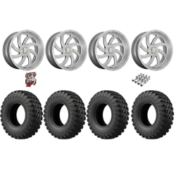 EFX MotoRally 35-10-18 Tires on MSA M36 Switch Brushed Titanium Wheels