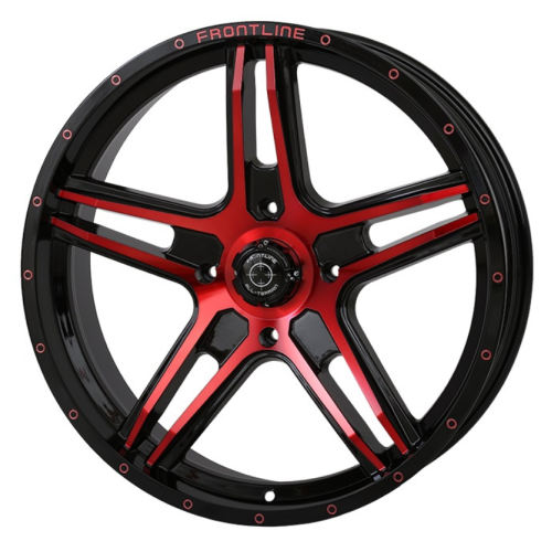 BKT AT 171 40x10-22 Tires on Frontline 505 Red Tint Wheels