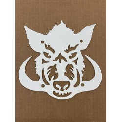White Boar Logo Plate for Wild Boar Radiator Relocation Kit