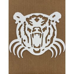 White Grizzly Logo Plate for Wild Boar Radiator Relocation Kit