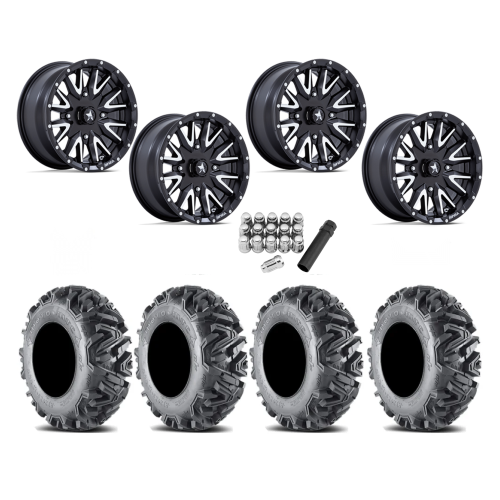 EFX MotoMTC 30x10-14 Tires on MSA M49 Creed Matte Black & Machined Wheels