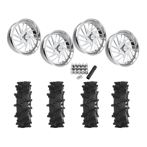 High Lifter Outlaw Max 44x10-24 Tires on JTX Forged Centerfire Polished Wheels