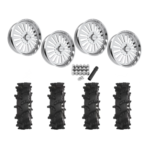 High Lifter Outlaw Max 44x10-24 Tires on JTX Forged Cosmo Polished Wheels