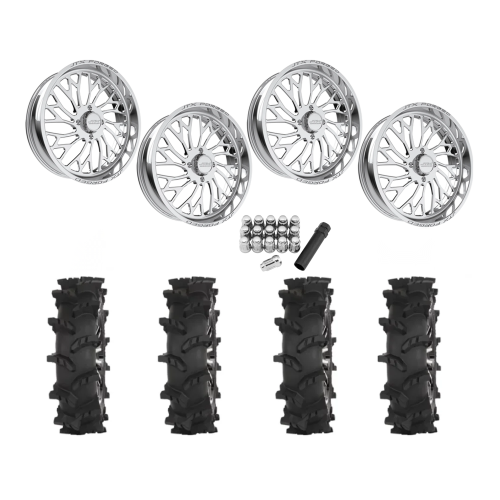 High Lifter Outlaw Max 44x10-24 Tires on JTX Forged Lotus Polished Wheels