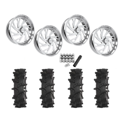 High Lifter Outlaw Max 40x10-24 Tires on JTX Forged Sawback Polished Wheels