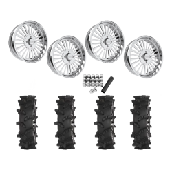 High Lifter Outlaw Max 40x10-24 Tires on JTX Forged Stiletto Polished Wheels