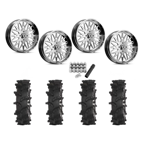 High Lifter Outlaw Max 40x10-24 Tires on KG1 Forged KU014 Trident Polished Wheels