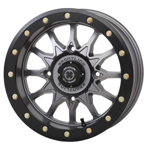 Frontline 223 Gunmetal Gray 14x7 Beadlock Wheels/Rims (Full Set)