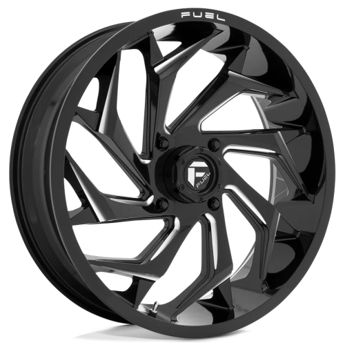 Assassinator Mud Tires 50x12-24 on Fuel Reaction Gloss Black Milled Wheels