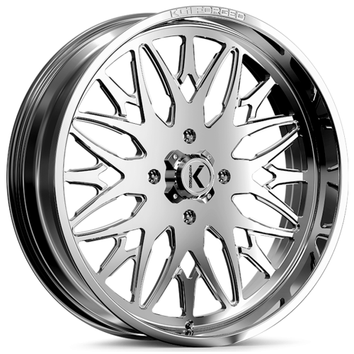 Assassinator Mud Tires 50x12-24 on KG1 Forged KU014 Trident Polished Wheels