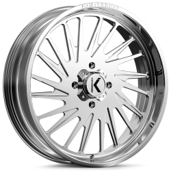 Assassinator Mud Tires 40x10-24 on KG1 Forged KU038 Javelin Polished Wheels
