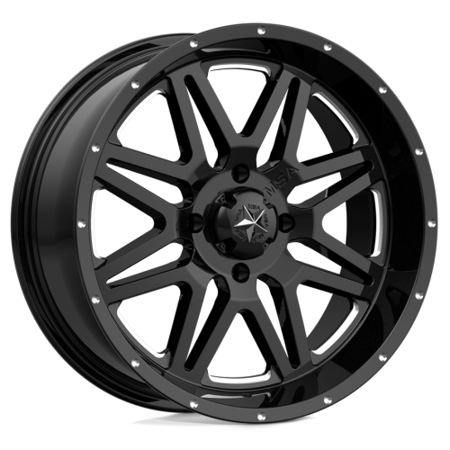 ITP MT911 27x10-14 (8ply) Tires on MSA M26 Vibe Gloss Black Milled Wheels