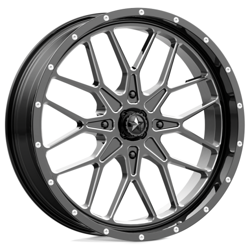Assassinator Mud Tires 50x12-24 on MSA M46 Blade Gloss Black Milled Wheels