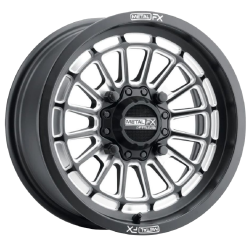 EFX MotoRavage 30x10-15 (8ply) Radial Tires on Metal FX Delta Satin Black Contrast Cut Wheels