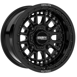 EFX MotoRavage 30x10-15 (8ply) Radial Tires on Metal FX Slayer Gloss Black (15x8) Beadlock Wheels